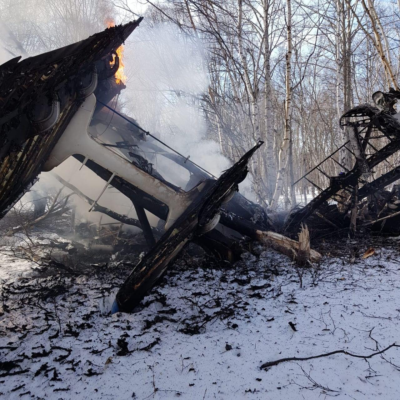​Крушение на Камчатке: Ан-2 после падения полностью сгорел, есть погибшие