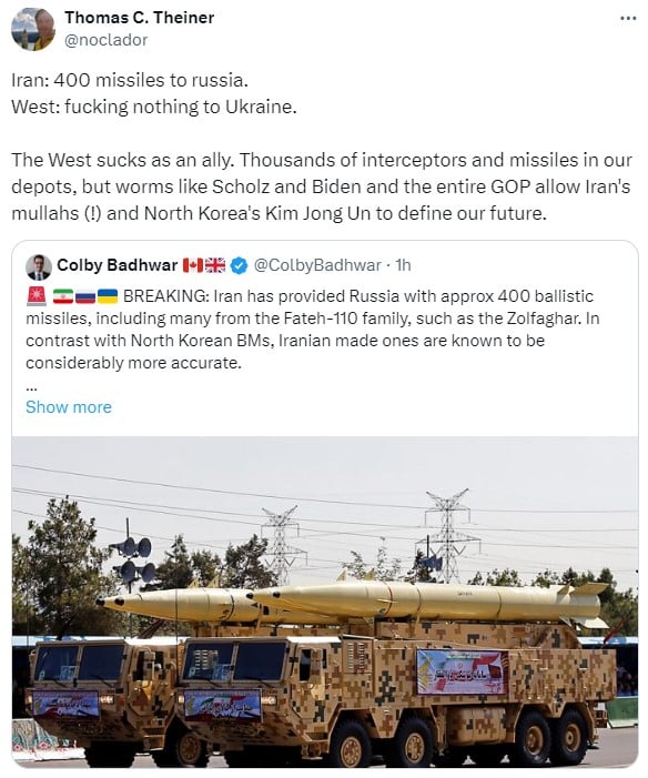 Джо Байден, проснись: Россия, Северная Корея и Иран уничтожают Украину, а ты "СПИШЬ"