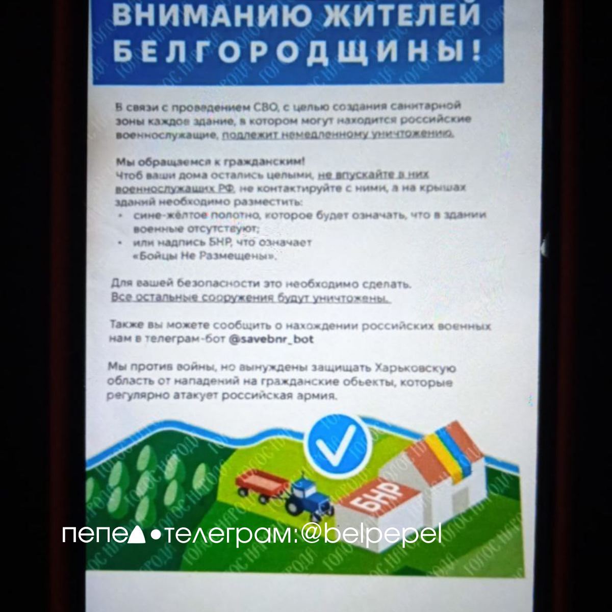 ВСУ сбрасывают в Белгородской области листовки с БПЛА, их текст не понравится Путину - росСМИ 