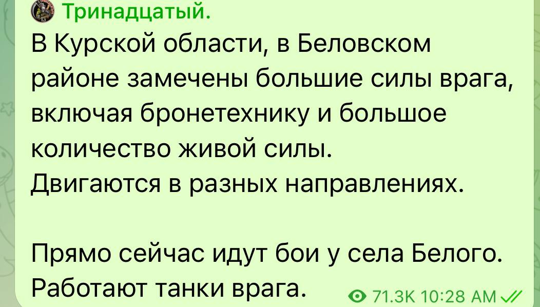 ​Украинская ДРГ наделала шума под Курском, Z-военкоры в панике писали о "новом прорыве"