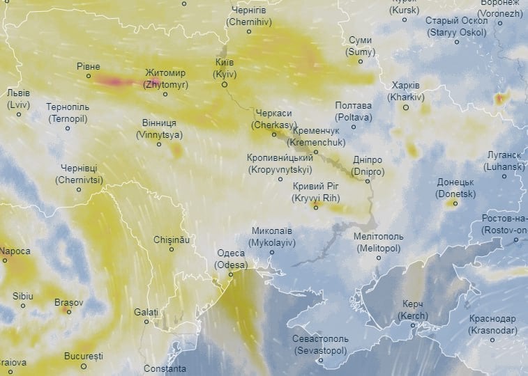 “Грязное облако” из Европы накрыло Украину: где ожидать наибольшего загрязнения воздуха – Ventusky