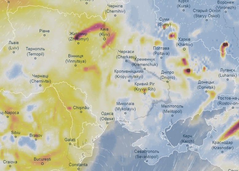 “Грязное облако” из Европы накрыло Украину: где ожидать наибольшего загрязнения воздуха – Ventusky