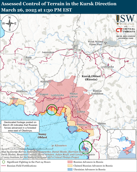 Кремль срочно перебрасывает на Белгородчину подкрепление: ISW выложили карту боев на территории РФ