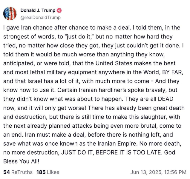 Трамп обратился к Ирану с предупреждением: "Просто сделайте это, пока не поздно"