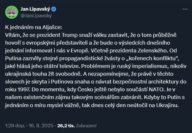 Глава МИД Чехии Липавский "забыл о политкорректности", комментируя встречу Трампа с "военным преступником"