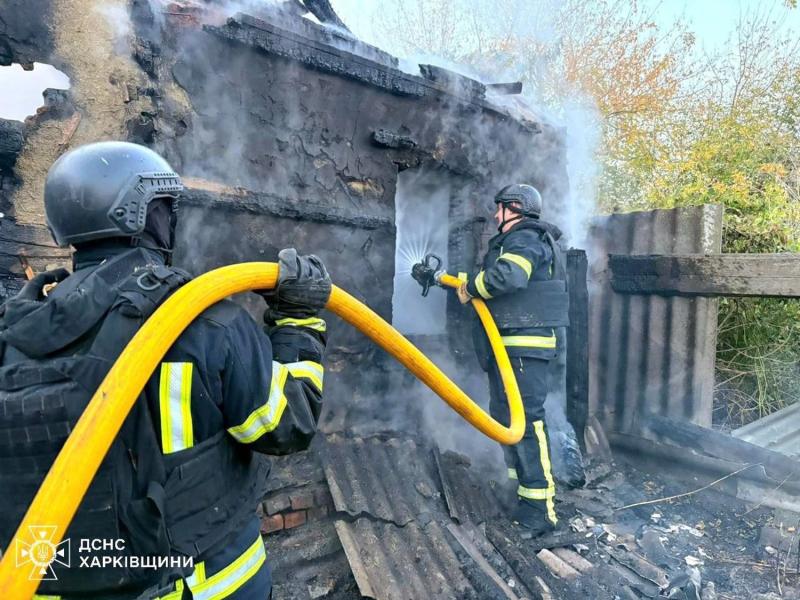 На Купянщине в результате удара дрона произошел пожар в частном доме