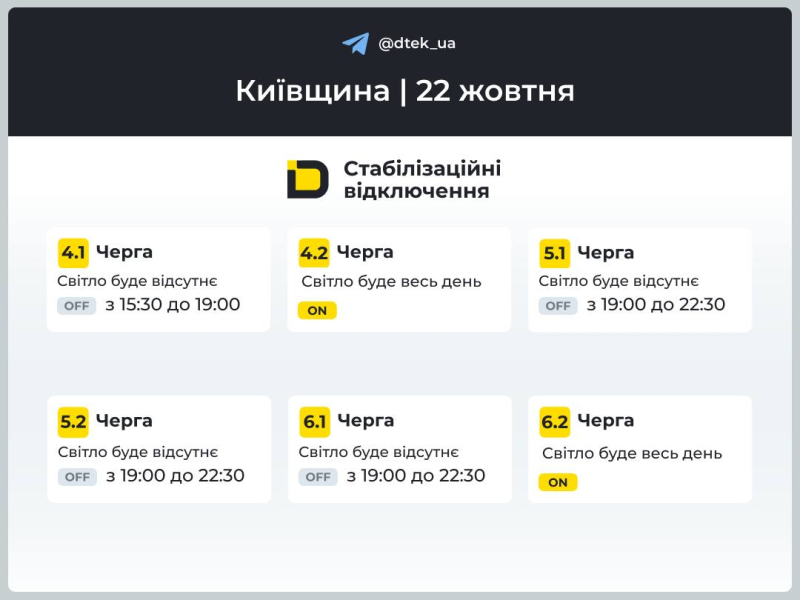 Оприлюднено графіки відключення світла у Києві та області