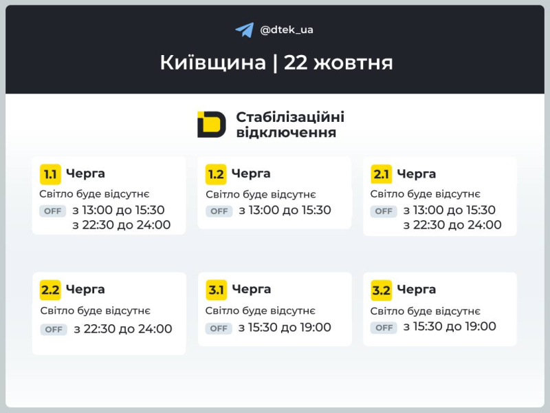 Оприлюднено графіки відключення світла у Києві та області