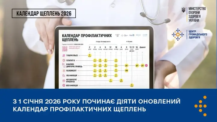 В Украине вступил в силу обновленный Календарь профилактических прививок